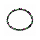 Faceted Ruby Zoisite Bracelet on Elastic