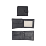 Black Leather Wallet with Embossed Kiwi