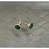 New Zealand Pounamu Stud Earrings in Sterling Silver 6mm