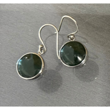 New Zealand Pounamu Sterling Silver Round Drop Earrings (Copy)