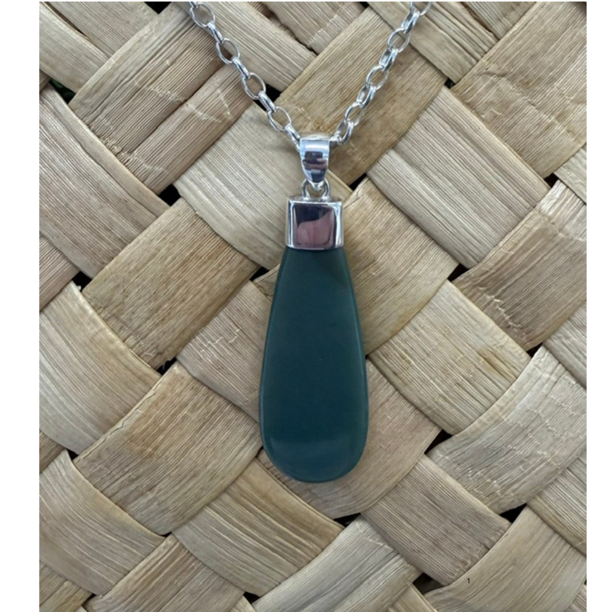 NZ Pounamu Roimata (Drop) Sterling Silver Pendant