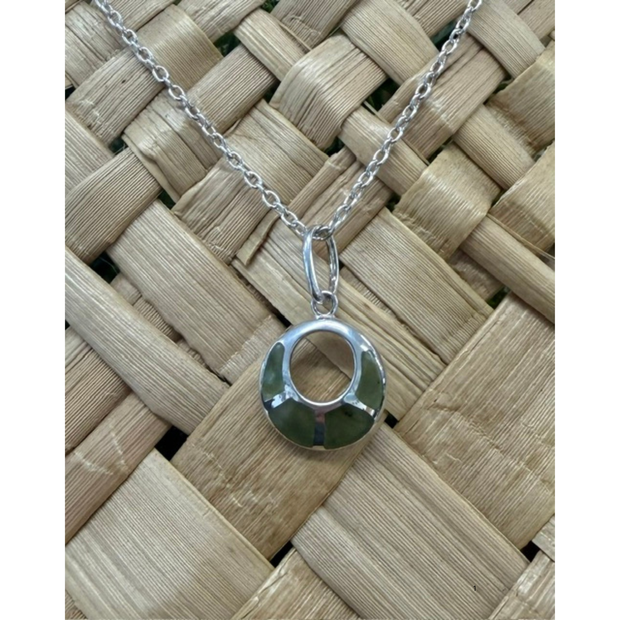 NZ Pounamu Porohita (Disc) Sterling Silver Pendant
