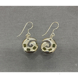 New Zealand Pounamu inset Koru Earrings in Sterling Silver