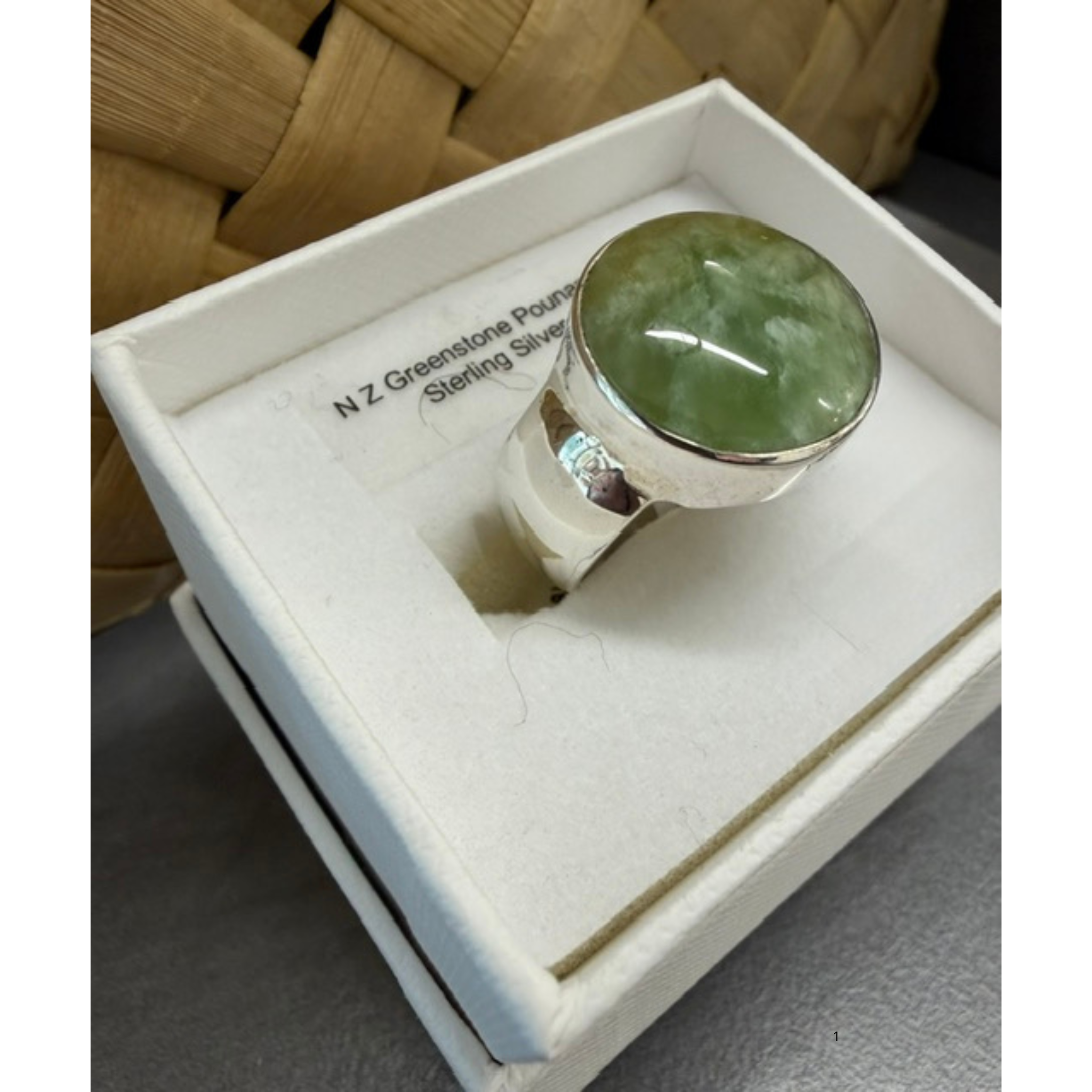 New Zealand Pounamu Ring in Sterling Silver