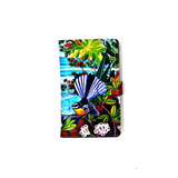 Leather Travel Purse - Rangitoto and Fantail