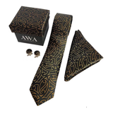 Boxed Tie Set - Black / Gold