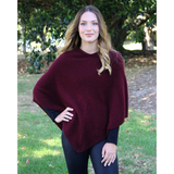 Lothlorian Possum Merino Plain Poncho - Pinot