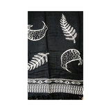 Sarong Kiwi & Fern design on black rayon