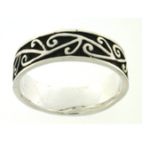 Mens Sterling Silver Kowhaiwhai Ring
