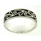 Mens Sterling Silver Kowhaiwhai Ring