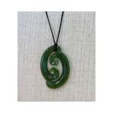 New Zealand Pounamu Double Koru (Spiral) Necklace