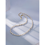 Gold Plated Stainless Steel Glass Pearl Necklace
