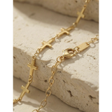 18K Gold Plated Stainless Steel Cross Bracelet