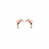 Dolphin Stud Earrings Rose Gold Plated Sterling Silver