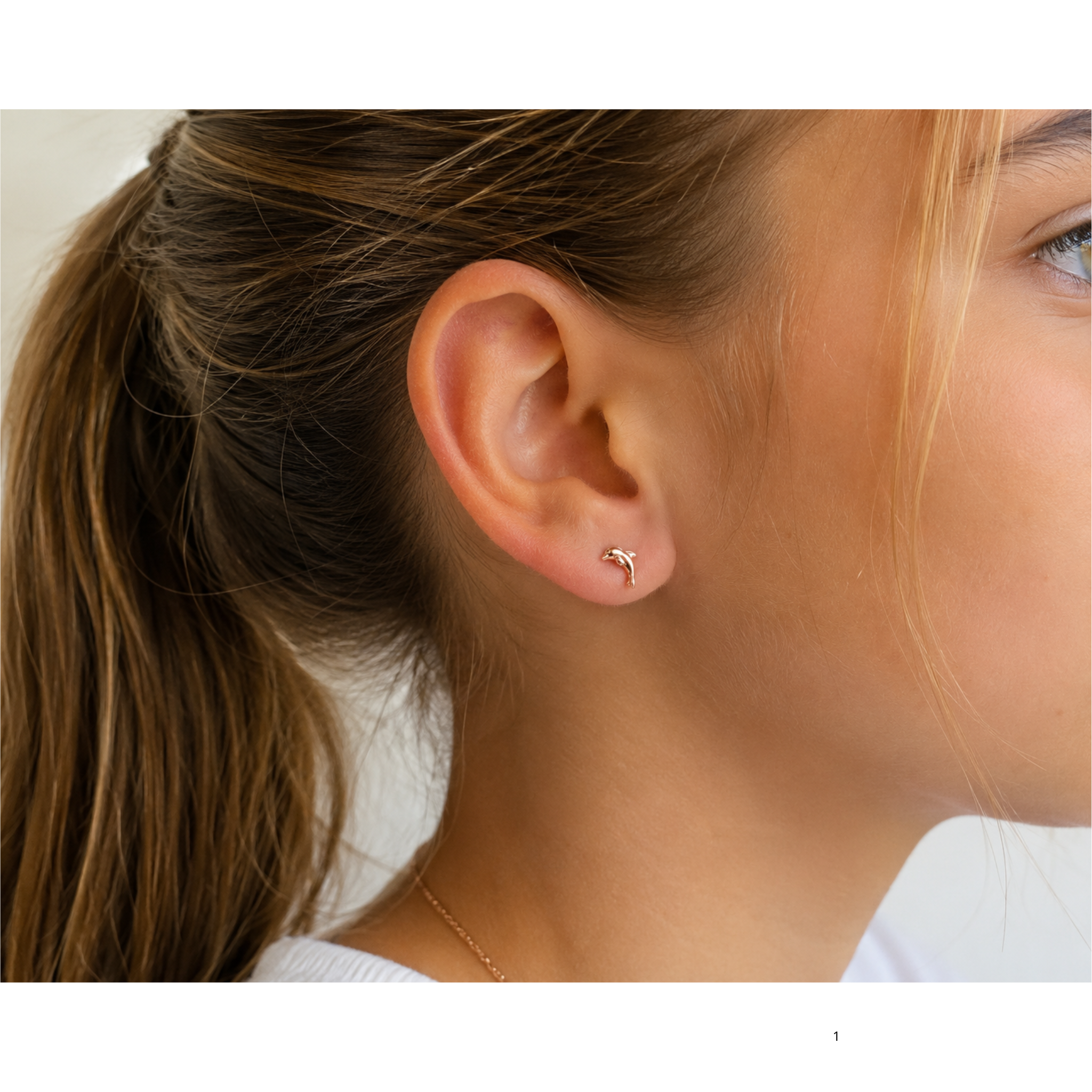 Dolphin Stud Earrings Rose Gold Plated Sterling Silver