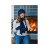 Patterned Cashmere and Wool Blend Beanie