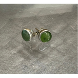 New Zealand Pounamu Stud Earrings in Sterling Silver