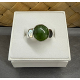 New Zealand Pounamu Ring in Sterling Silver