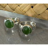 New Zealand Pounamu Ring in Sterling Silver