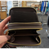 Leather Double Card Holder - Rangitoto and Fantail