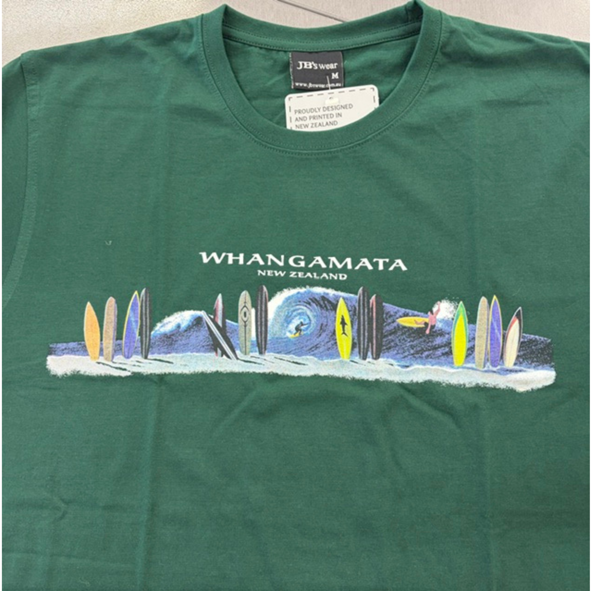 Whangamatā Surfboard Print T-Shirt