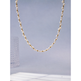 Gold Plated Stainless Steel Glass Pearl Necklace