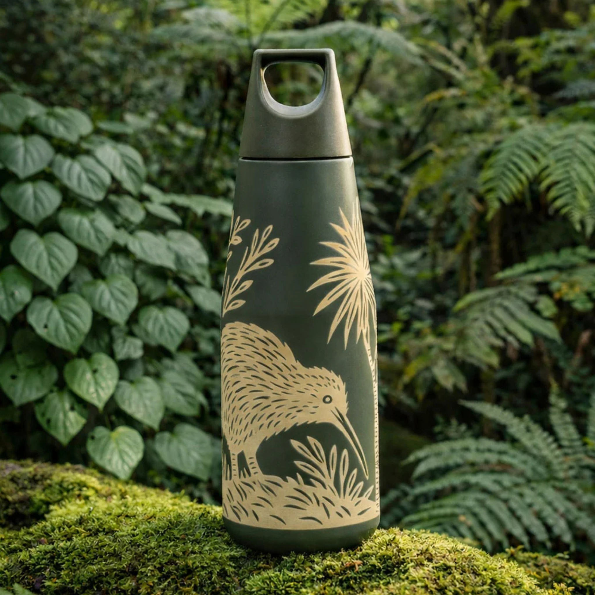 Woodcut Kiwi Drink Bottle