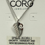 Koru Fern Pendant - Silver Plated on Brass