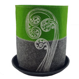 Ponga Frond White On Green / Grey - Ecofelt Growbag