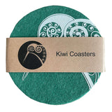 Kiwi On Green Set of 4 - Ecofelt Coaster