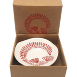 Jo Luping Design Porcelain Bowl with Red Fantail & Pohutukawa Design On White