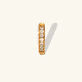 Gold Plated Stainless Steel and Cubic Zirconia Mini Huggie Earrings