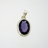 Amethyst Faceted 16x12mm Oval Pendant
