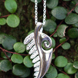 Koru Fern Pendant - Silver Plated on Brass