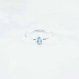 Blue Topaz Faceted 6x4mm Teardrop Ring