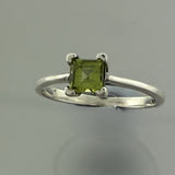 Peridot 6x6 facet Ring