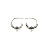 Sterling Silver Boho Style Hoop Stud Earrings