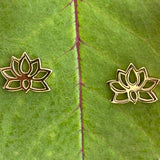 Lotus Flower Stud Earrings Gold Plated