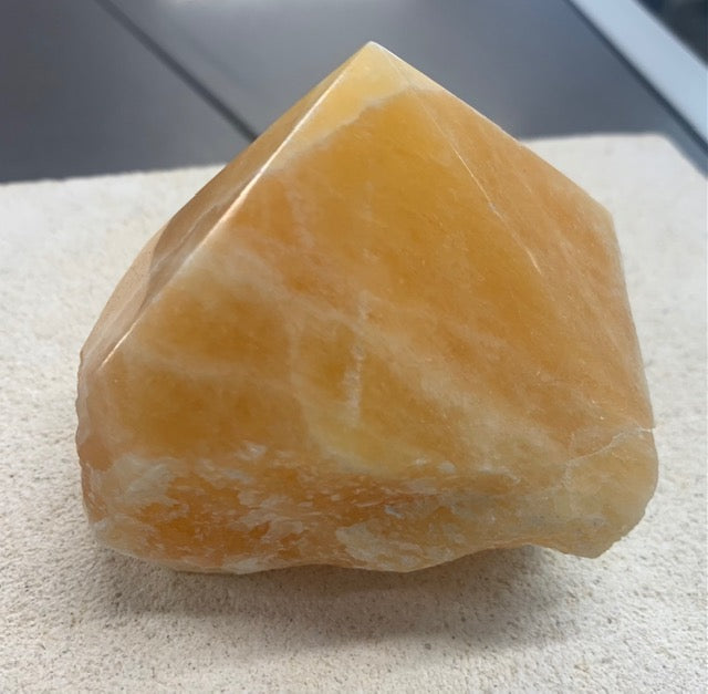 Orange Calcite Point Part Polished