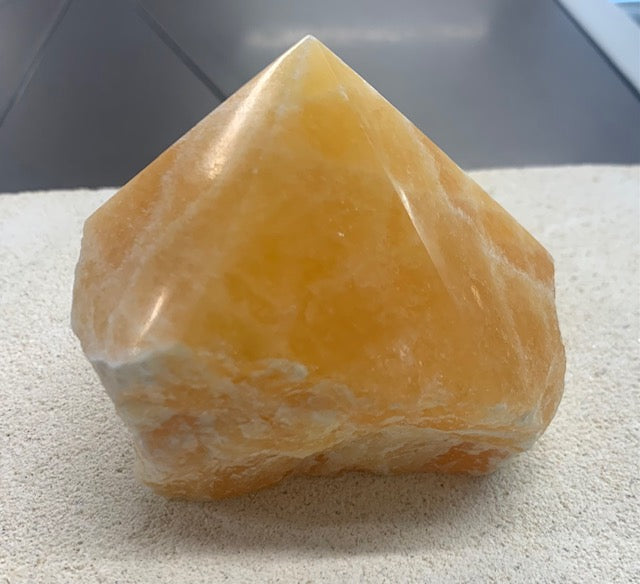 Orange Calcite Point Part Polished