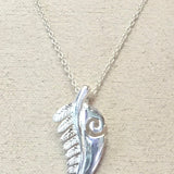 Silver Pendant Fern & Spiral