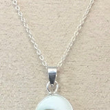 Cats Eye Pendant Oval Spiral Sterling Silver