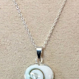 Cats Eye Pendant Heart Sterling Silver