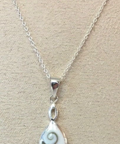 Cats Eye Pendant Twist Sterling Silver