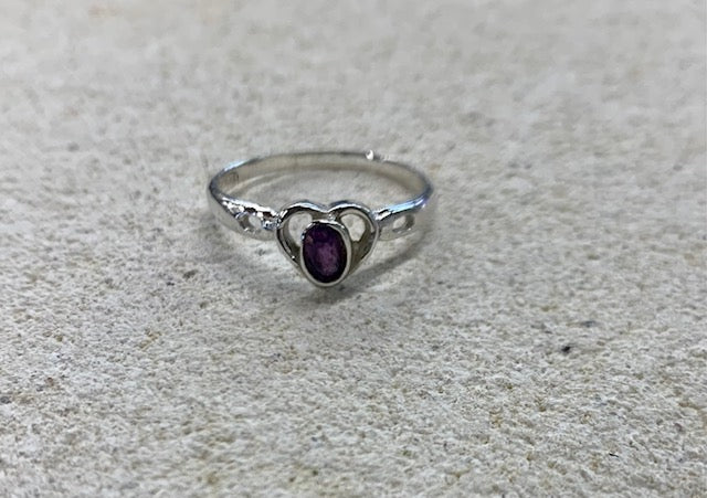 Amethyst Heart Ring