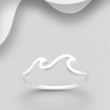 Sterling Silver Double Wave Ring