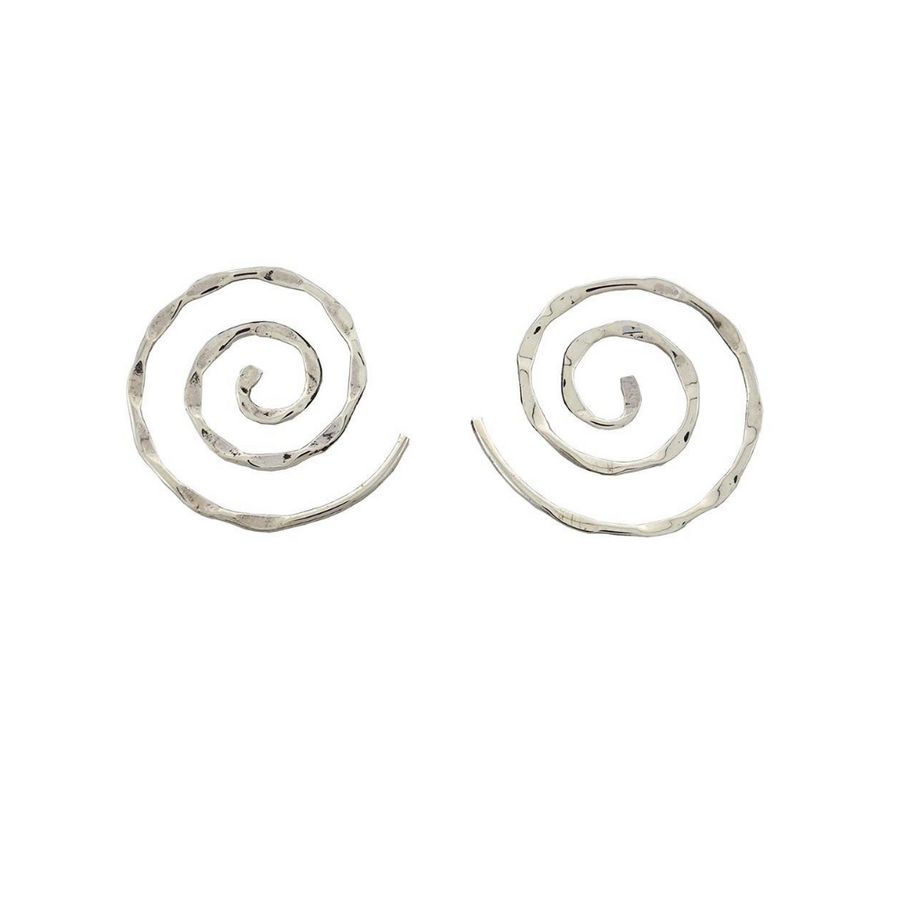 Sterling Silver Spiral Crinkle Earrings