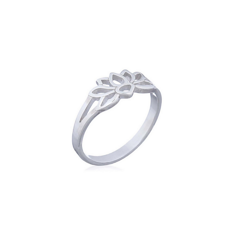 Lotus Flower Ring Sterling Silver