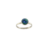 Pāua Ring 8mm Round in Sterling Silver