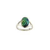 Pāua Ring Oval in Sterling Silver